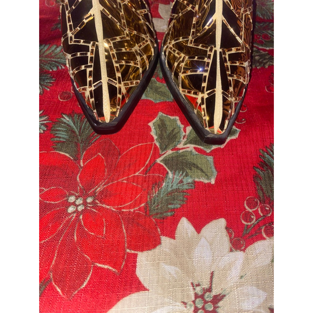 Women's Pazzle Gold cowboy Boots Size 7.5 - Picture 4 of 9